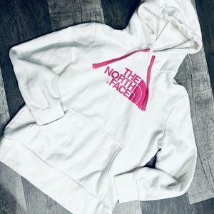Northface white/pink hoodie